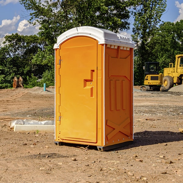 how often are the porta potties cleaned and serviced during a rental period in Mullett MI